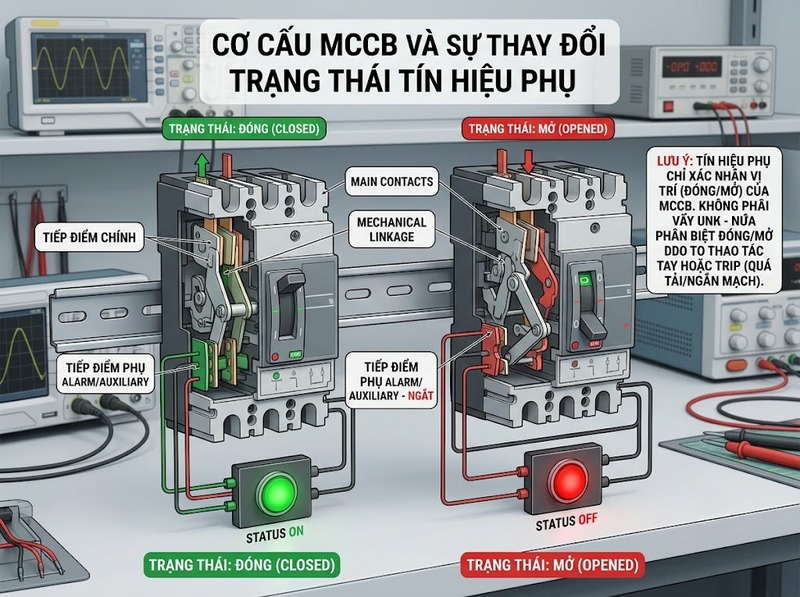 Tiếp điểm phụ MCCB dùng để làm gì?